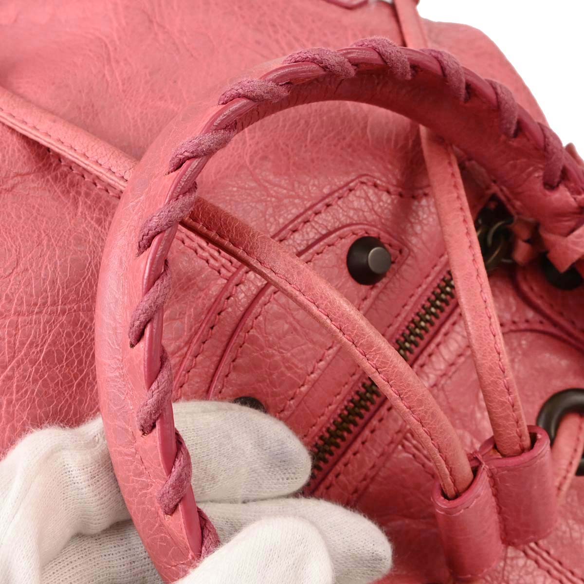 Balenciaga Pink Classic Mini Pompon 2way Shoulder Handbag