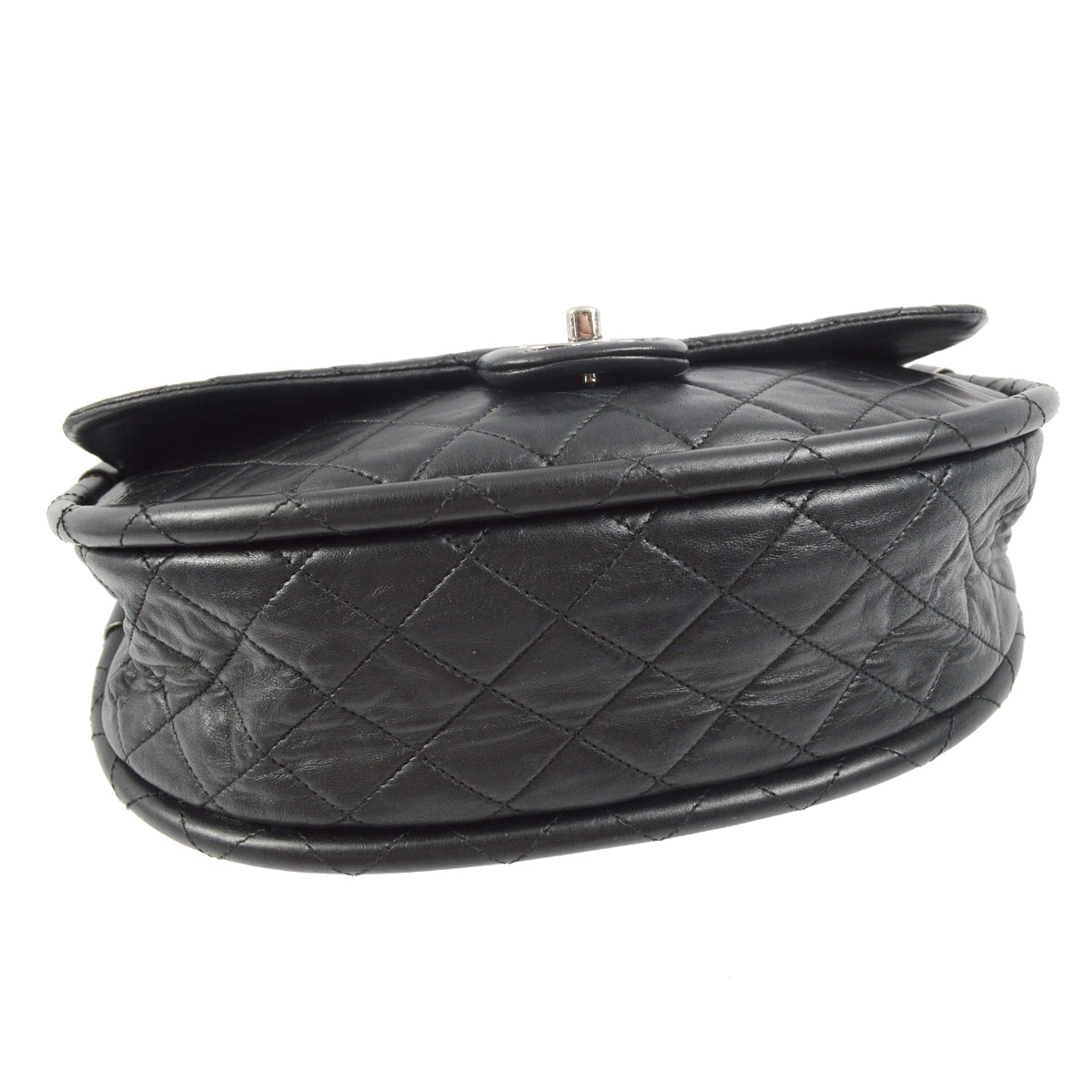 Chanel 2012-2013 Black Lambskin Large Hula Hoop Handbag