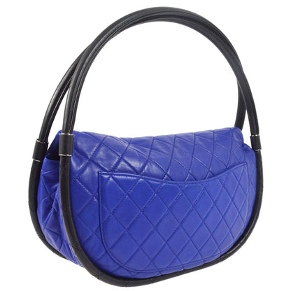 Chanel 2013-2014 Blue Black Lambskin Large Hula Hoop Handbag