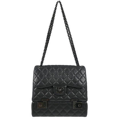 Chanel 2016-2017 Black Lambskin Cockpit Flap Shoulder Bag