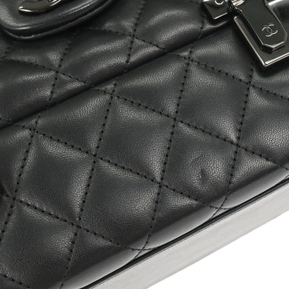 Chanel 2016-2017 Black Lambskin Cockpit Flap Shoulder Bag