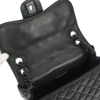 Chanel 2016-2017 Black Lambskin Cockpit Flap Shoulder Bag