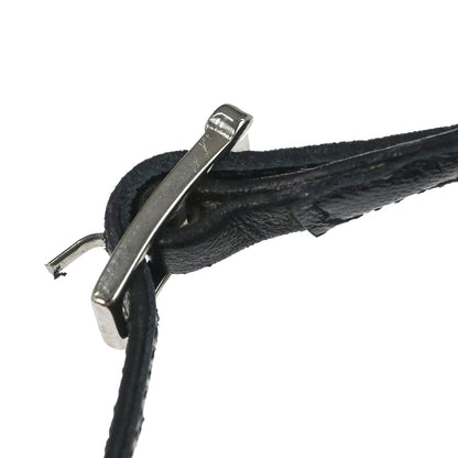 Chanel * Ruffle Black Lambskin Sandals Shoes #37
