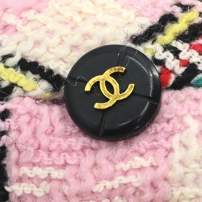 Chanel 1995 Setup Suit Jacket Skirt Tweed Pink #40