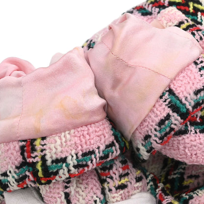 Chanel 1995 Setup Suit Jacket Skirt Tweed Pink #40