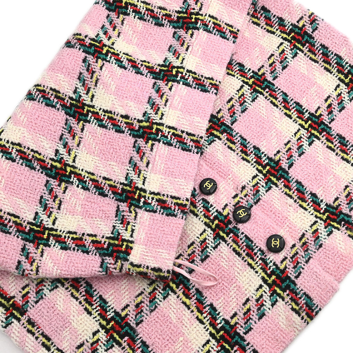 Chanel 1995 Setup Suit Jacket Skirt Tweed Pink #40