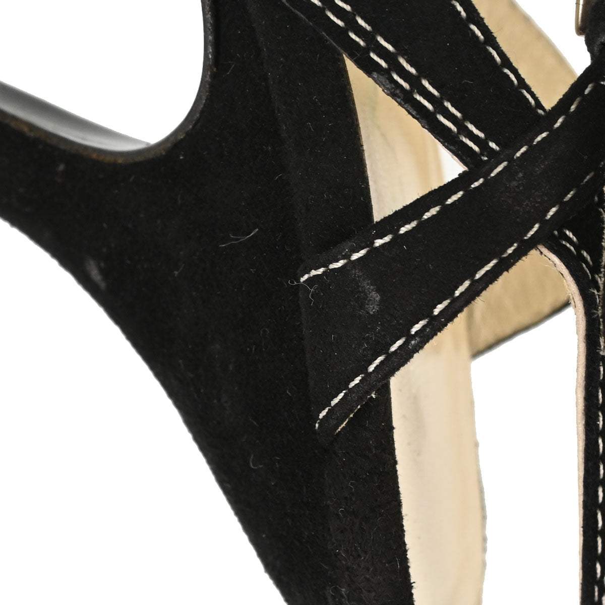 Prada * Black Suede Sandals Shoes #36 1/2