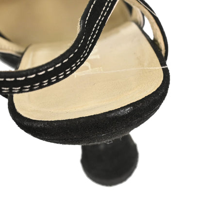 Prada * Black Suede Sandals Shoes #36 1/2