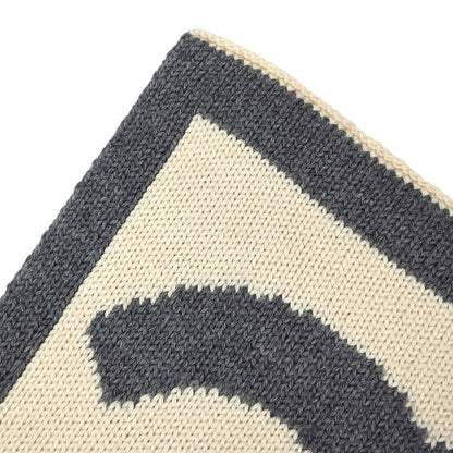 Chanel Sport Line Scarf Shawl White Gray Small Good