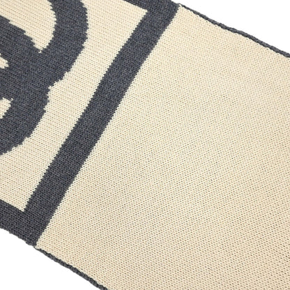 Chanel Sport Line Scarf Shawl White Gray Small Good