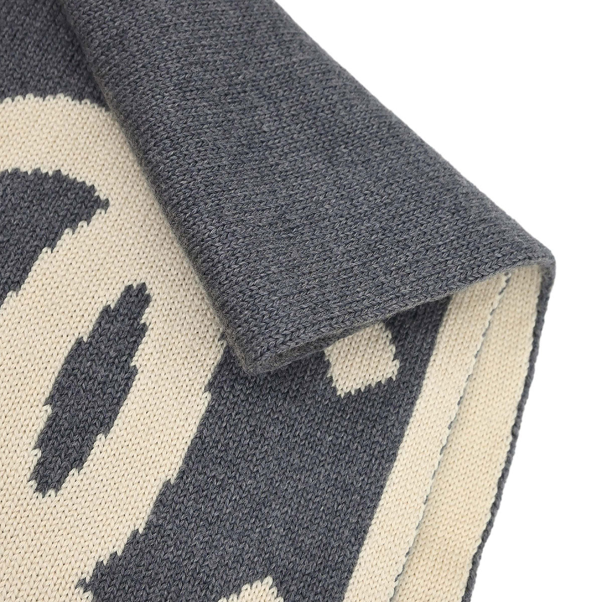 Chanel Sport Line Scarf Shawl White Gray Small Good
