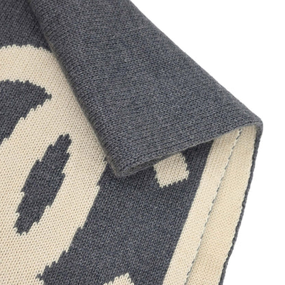 Chanel Sport Line Scarf Shawl White Gray Small Good