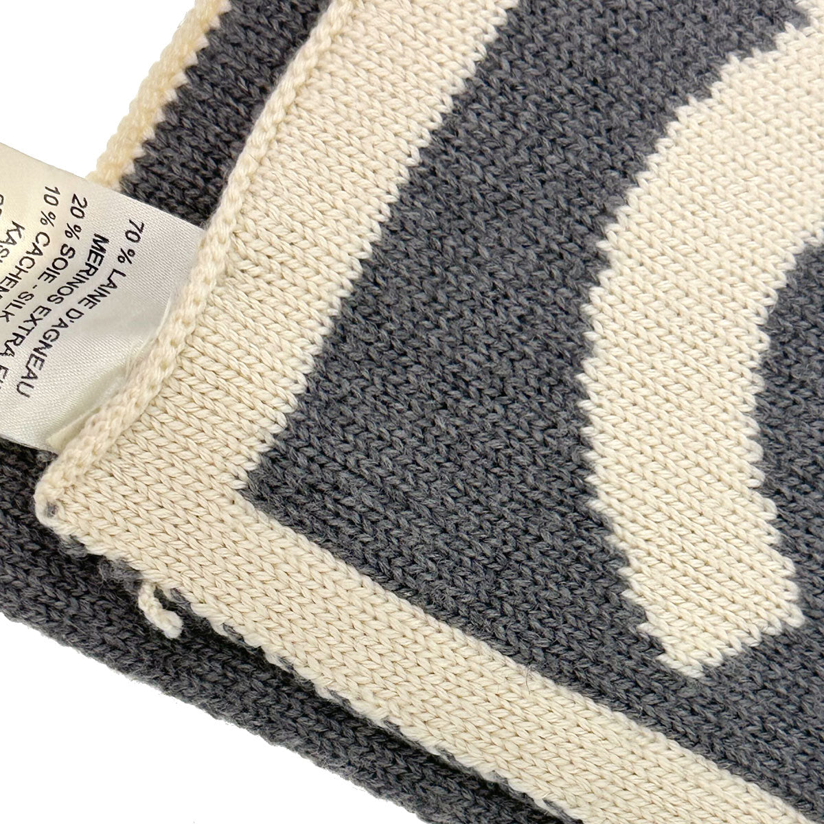 Chanel Sport Line Scarf Shawl White Gray Small Good