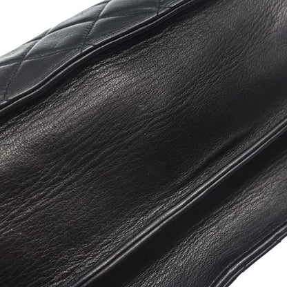 Chanel Black Lambskin Briefcase Business 2way Shoulder Handbag