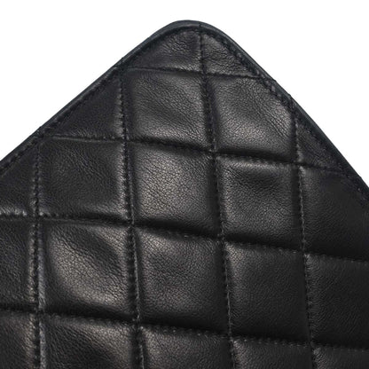 Chanel Black Lambskin Briefcase Business 2way Shoulder Handbag