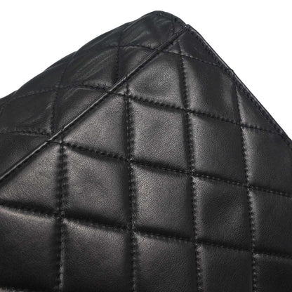 Chanel Black Lambskin Briefcase Business 2way Shoulder Handbag