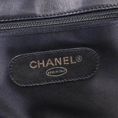 Chanel Black Lambskin Briefcase Business 2way Shoulder Handbag