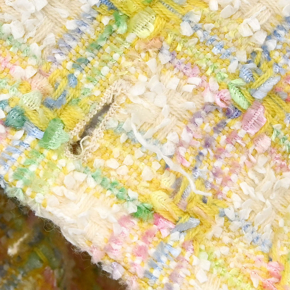 Chanel 1996 Tweed Coat Yellow #42