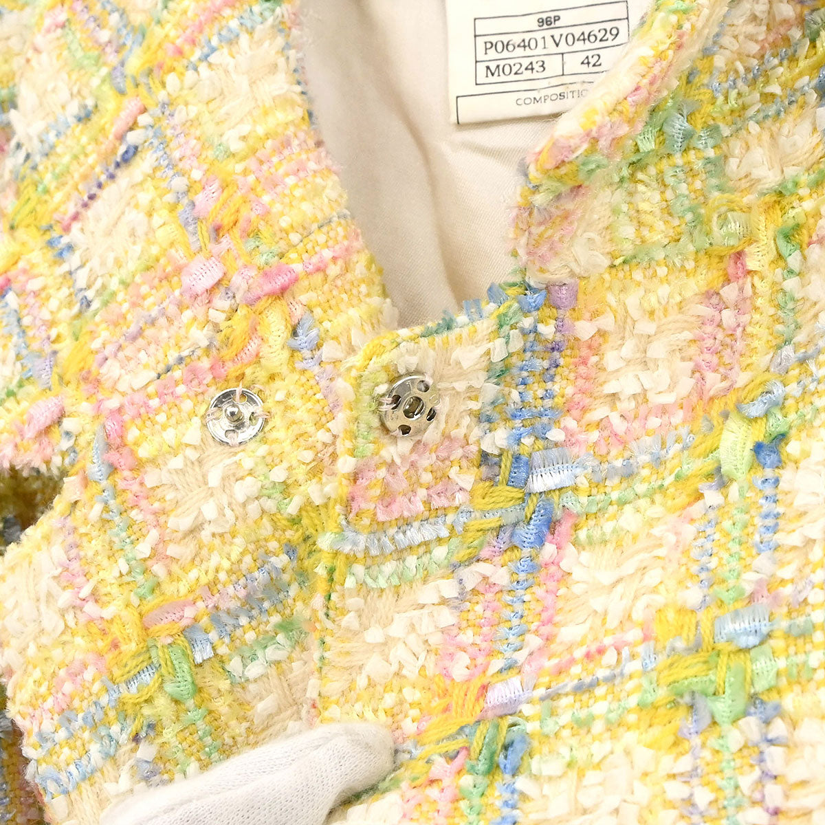 Chanel 1996 Tweed Coat Yellow #42