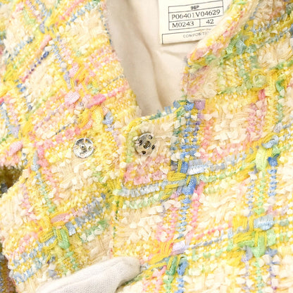 Chanel 1996 Tweed Coat Yellow #42