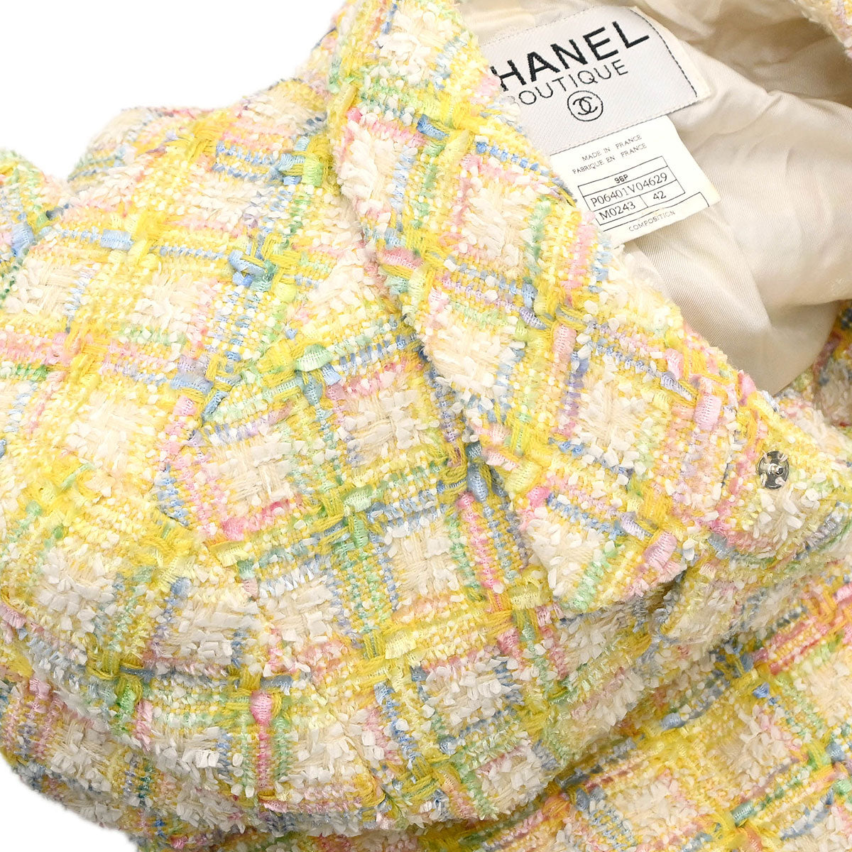 Chanel 1996 Tweed Coat Yellow #42