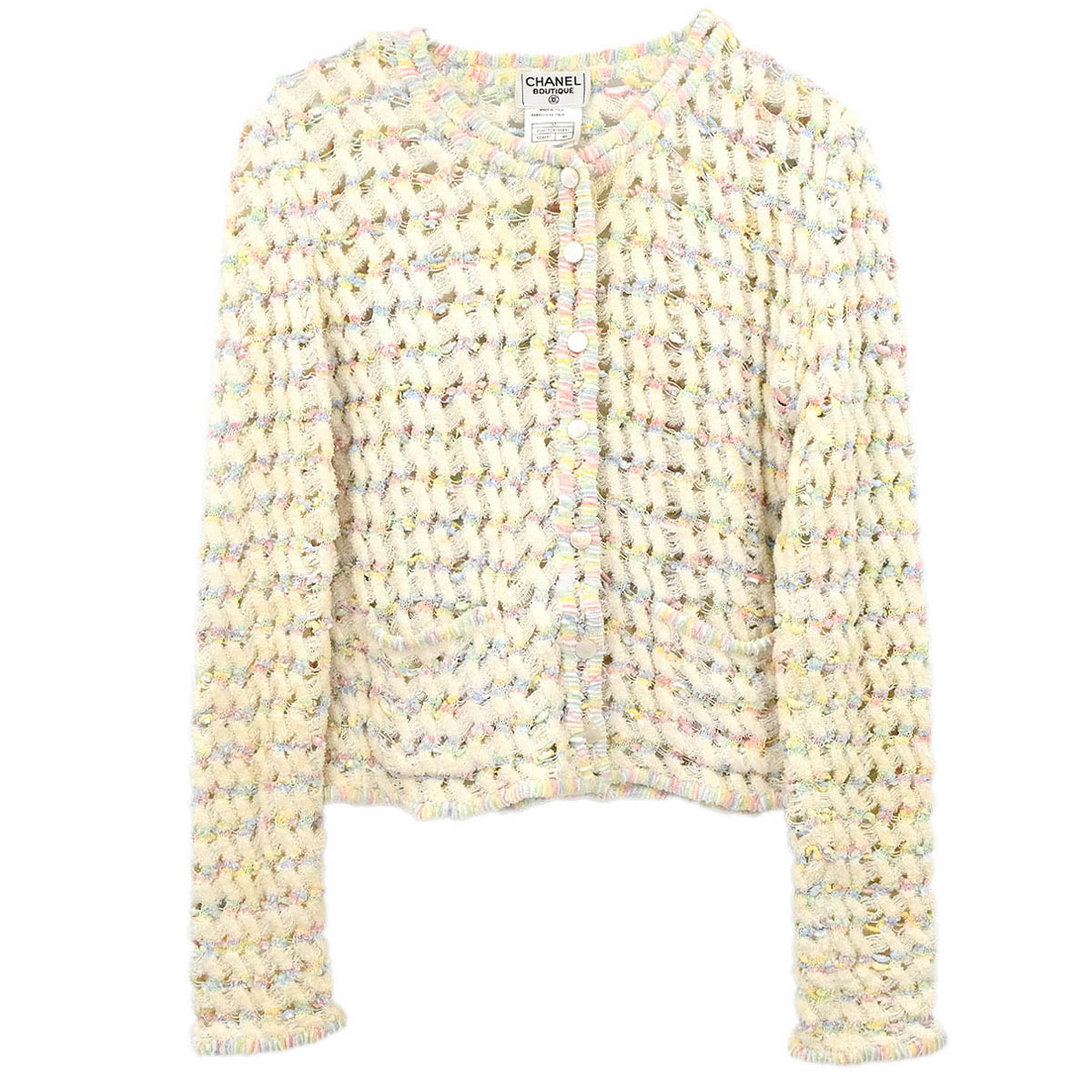 Chanel 1998 Tweed Cardigan White #40
