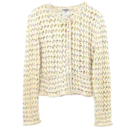 Chanel 1998 Tweed Cardigan White #40
