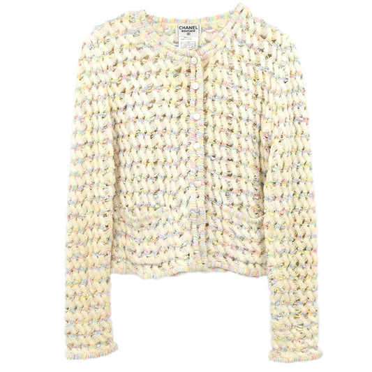 Chanel 1998 Tweed Cardigan White #40