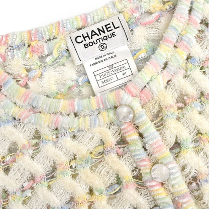 Chanel 1998 Tweed Cardigan White #40