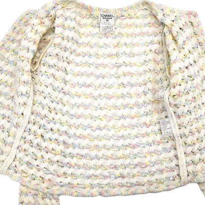Chanel 1998 Tweed Cardigan White #40