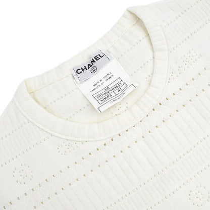 Chanel 1997 Short Sleeve Top White #42