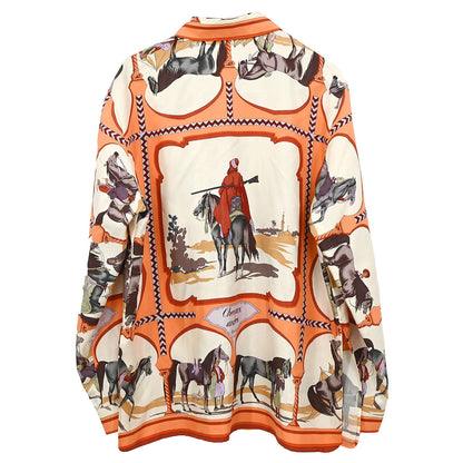 Hermes Shirt Blouse Orange #44