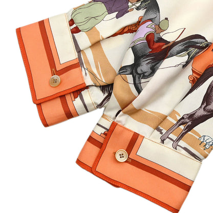 Hermes Shirt Blouse Orange #44