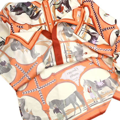 Hermes Shirt Blouse Orange #44