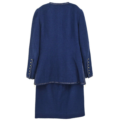 Chanel 1995 Setup Suit Jacket Skirt Navy  #40