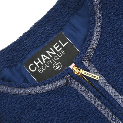 Chanel 1995 Setup Suit Jacket Skirt Navy  #40