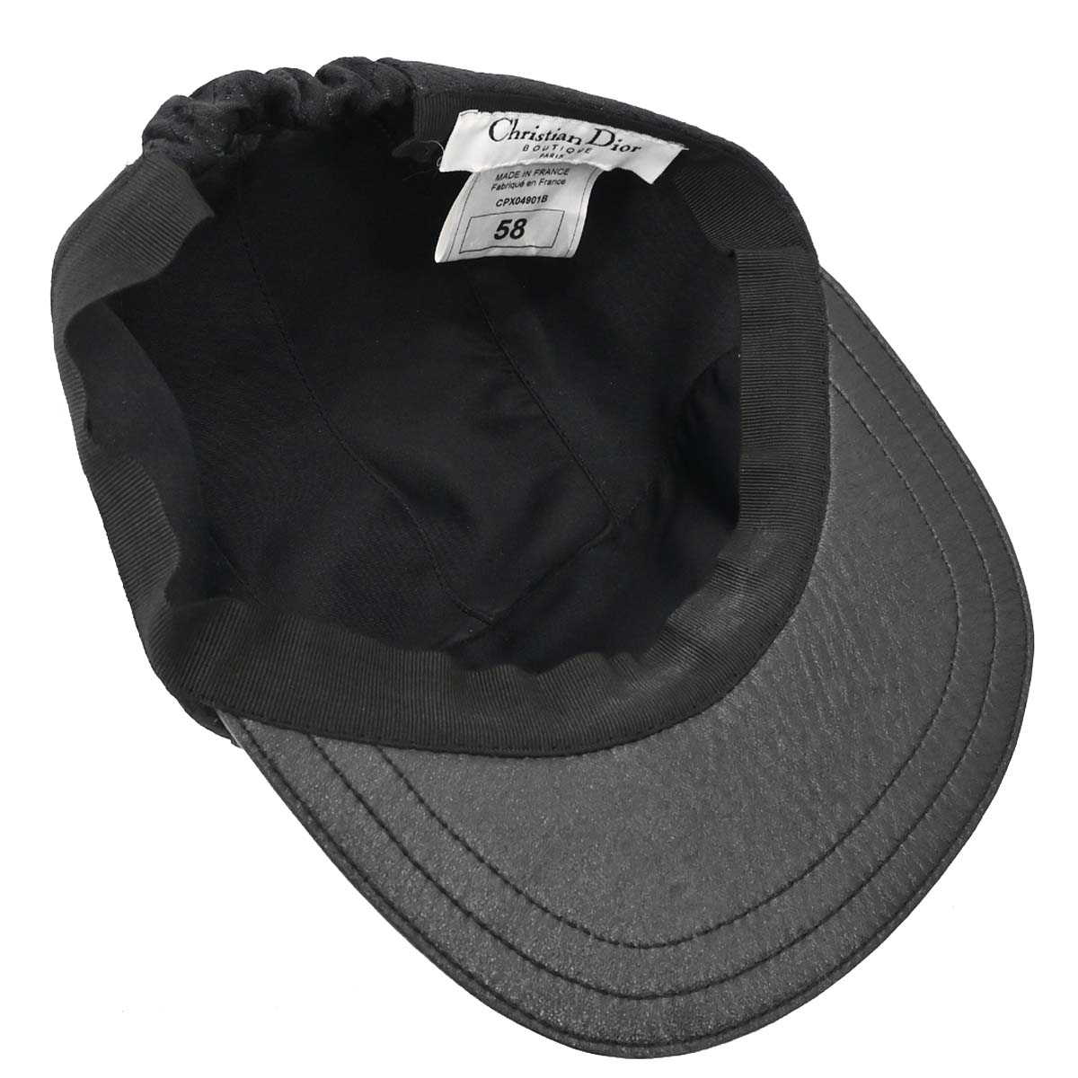 Christian Dior Black Street Chic Trotter Cap Hat #58 Small Good