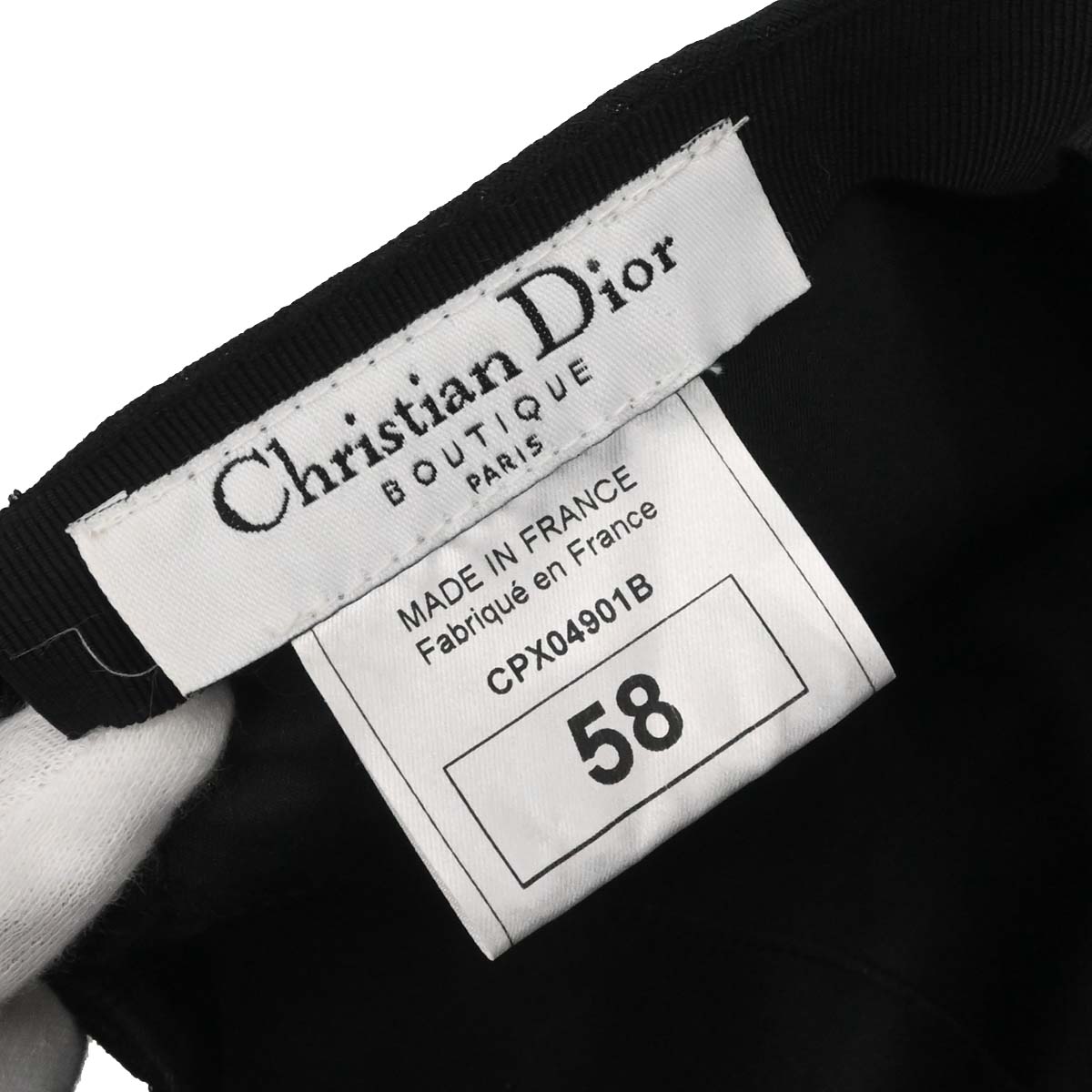 Christian Dior Black Street Chic Trotter Cap Hat #58 Small Good