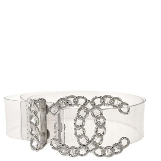 Chanel Clear Silver PVC Belt
