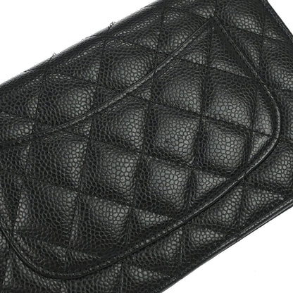 Chanel 2019 Black Caviar Skin Classic WOC Wallet on Chain Bag