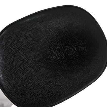 Chanel Black Caviar Skin Triple CC Drawstring Shoulder Bag