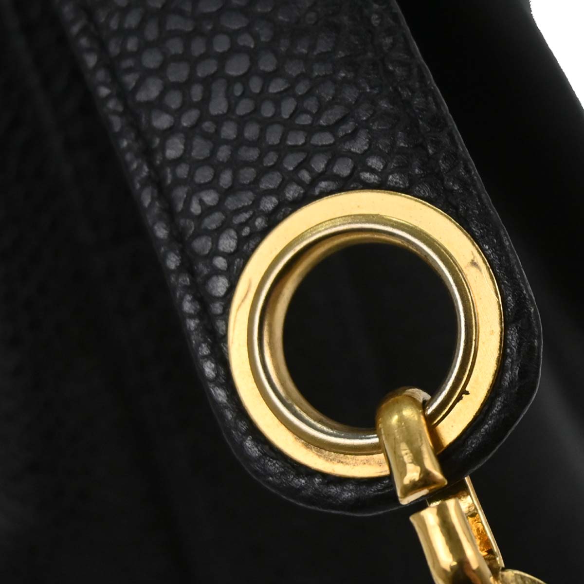 Chanel Black Caviar Skin Triple CC Drawstring Shoulder Bag