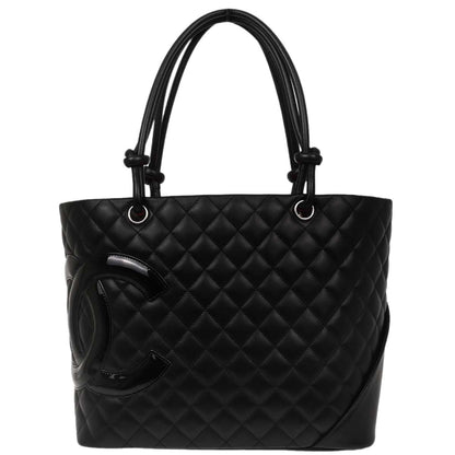 Chanel Black Calfskin Cambon Ligne Tote Handbag