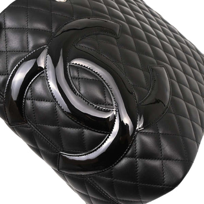 Chanel Black Calfskin Cambon Ligne Tote Handbag