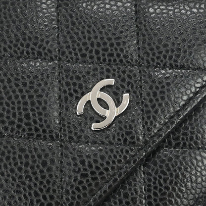 Chanel 2017-2018 Black Caviar Skin Classic WOC Wallet on Chain Bag