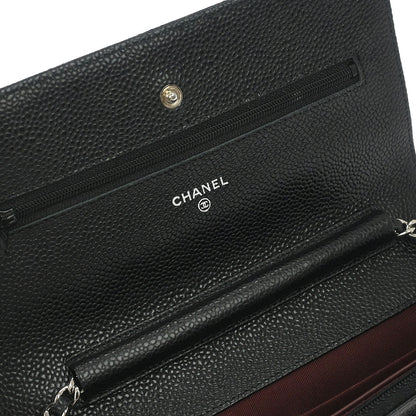 Chanel 2017-2018 Black Caviar Skin Classic WOC Wallet on Chain Bag
