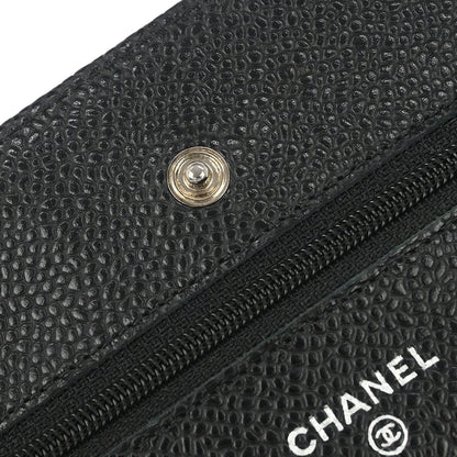 Chanel 2017-2018 Black Caviar Skin Classic WOC Wallet on Chain Bag