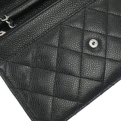 Chanel 2017-2018 Black Caviar Skin Classic WOC Wallet on Chain Bag