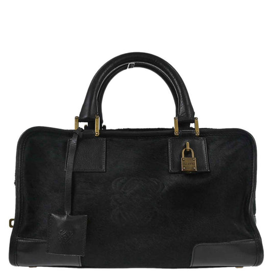 Loewe Black Pony Hair Amazona 28 Handbag