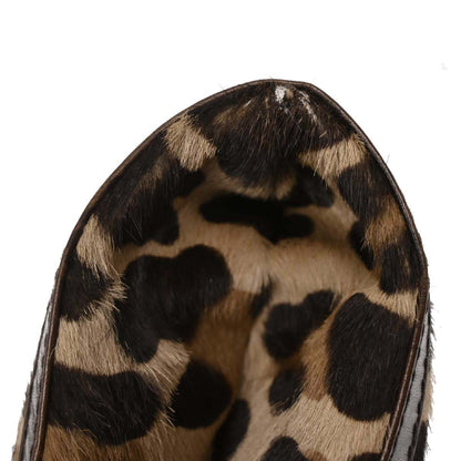 Celine Brown Pony Hair Leopard Print Shoulder Bag